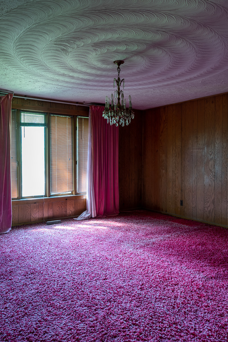 Photo of colorful pink stockings in abandoned buildi