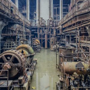 VERTICAL 8X10 Abandoned Power Plant Turbine Hall