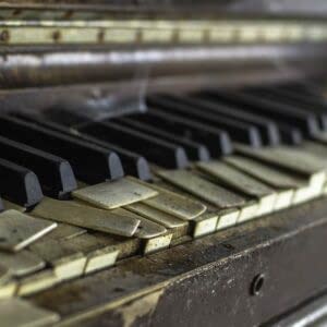 Piano in abandoned ontario church