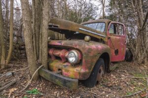 Abandoned Red Ford Truck Print