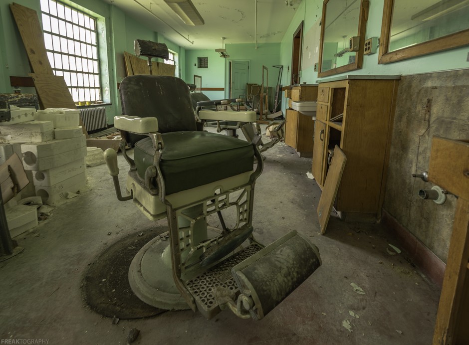 Barbershop inside the Buffalo State Asylum now known as Richardson Olmstead Complex