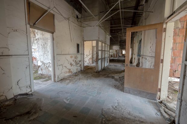 Abandoned Detroit Highschool Hallway