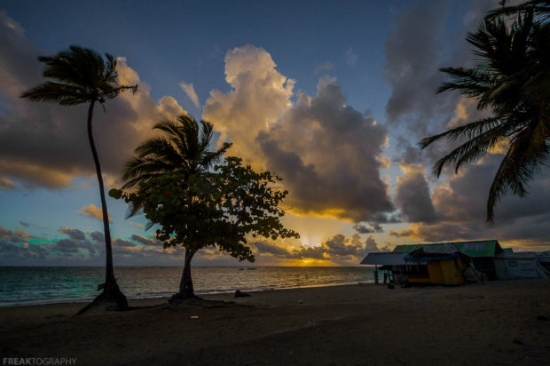 Freaktography, clouds, dominican republic, freaktography.com, huts, ocean, punta cana, sky, sunrise, travel, trees, vacation, water