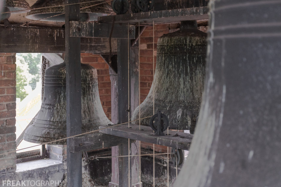urban exploration photo of the belfry in the bell tower of an abandoned ontario church