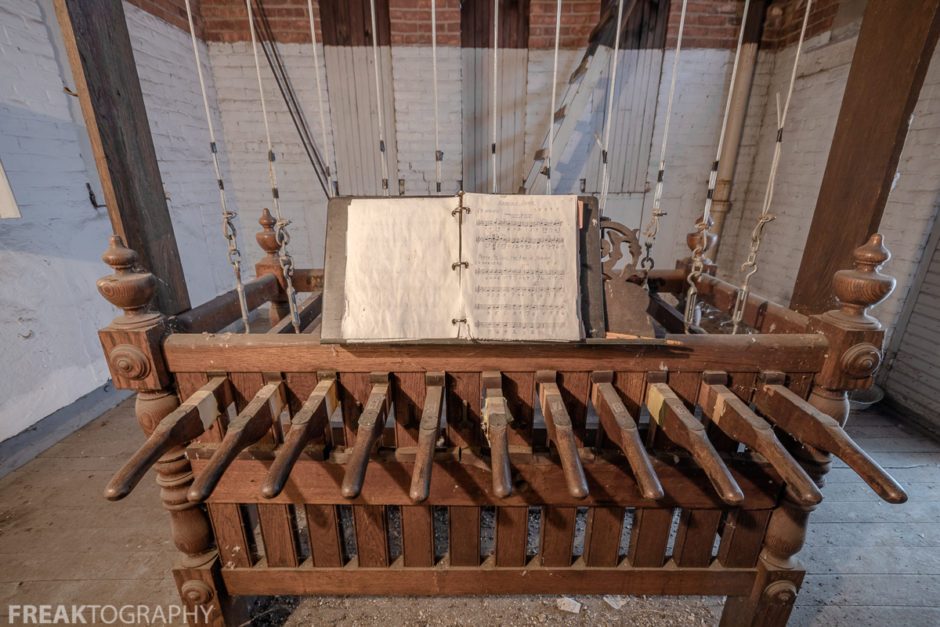 Urban Exploration photo of A carillon in the bell tower of an abandoned church in ontario canada