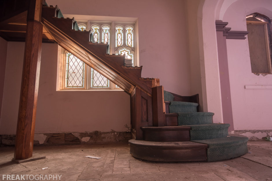 Amazing abandoned staircase in st giles Abandoned Ontario Church By Freaktography Urban exploration photographer
