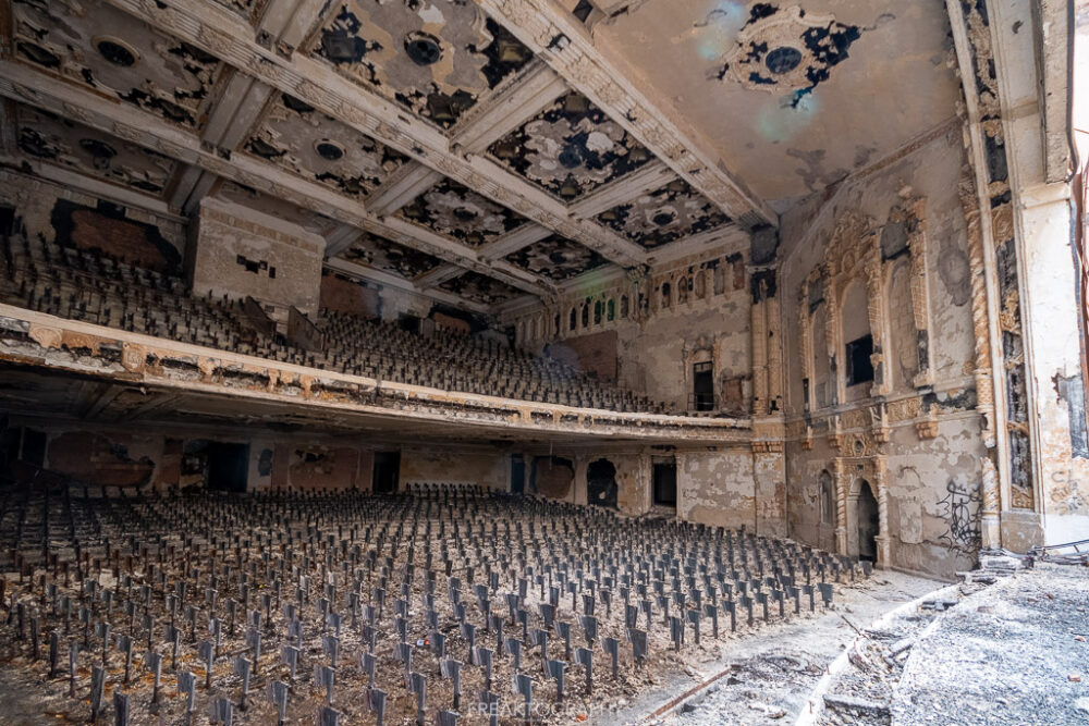 abandoned detroit cooley high school  from stage