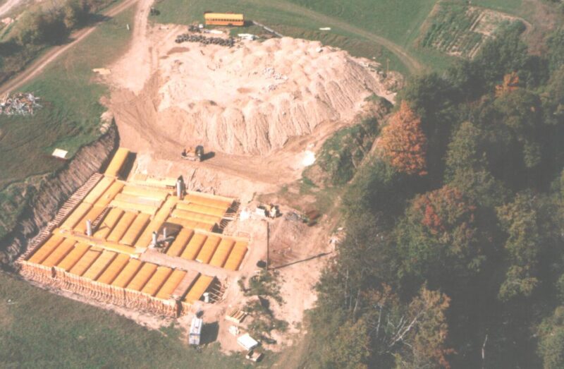 Construction of the Ark Two Nuclear Shelter made of 42 buried school busses