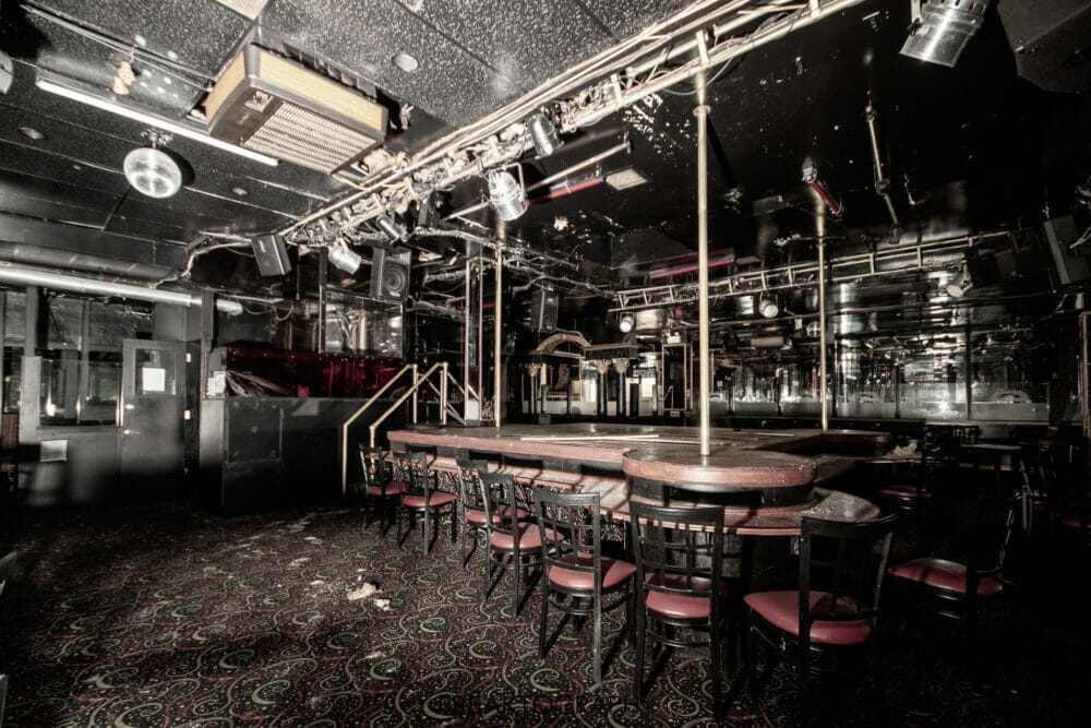 abandoned caddys strip club