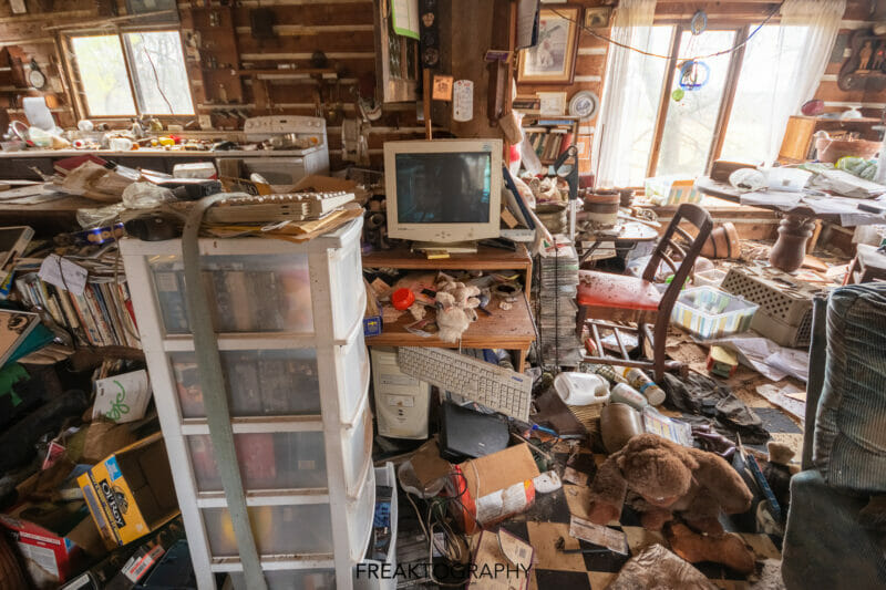 abandoned time capsule cabin hoarder house