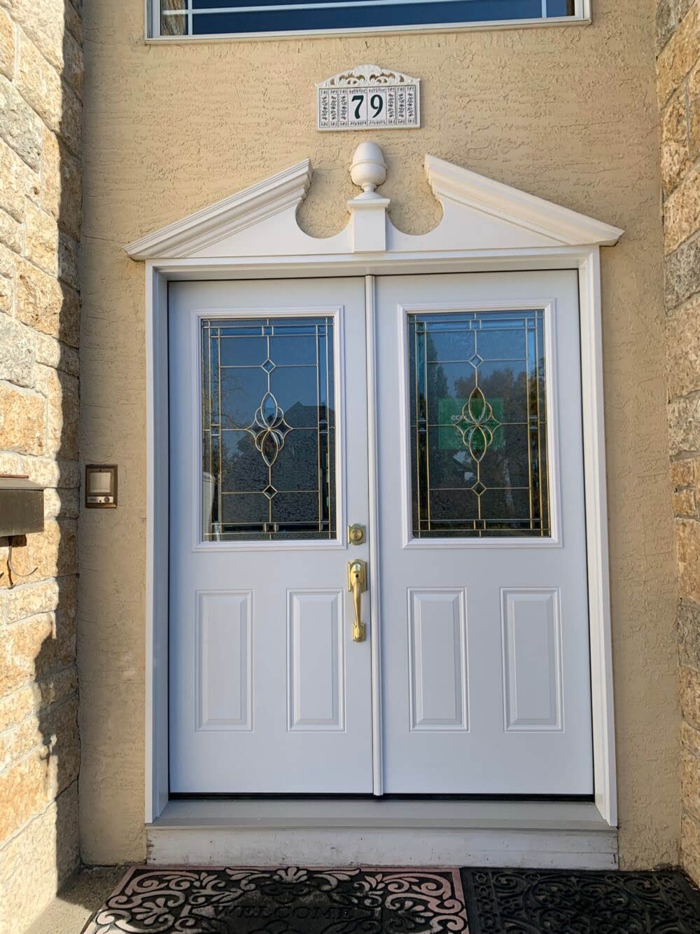 Classic Double Doors with Decorative Glass