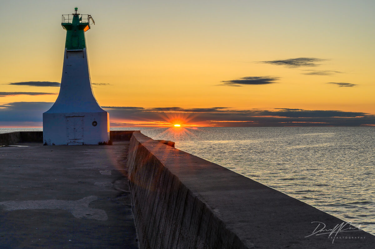 Sunrise Over Burlington Lighthouse Pier – May 2025