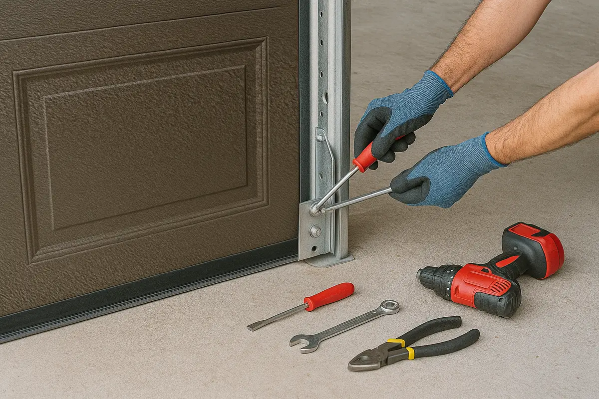 Modern insulated garage door installation in Calgary home