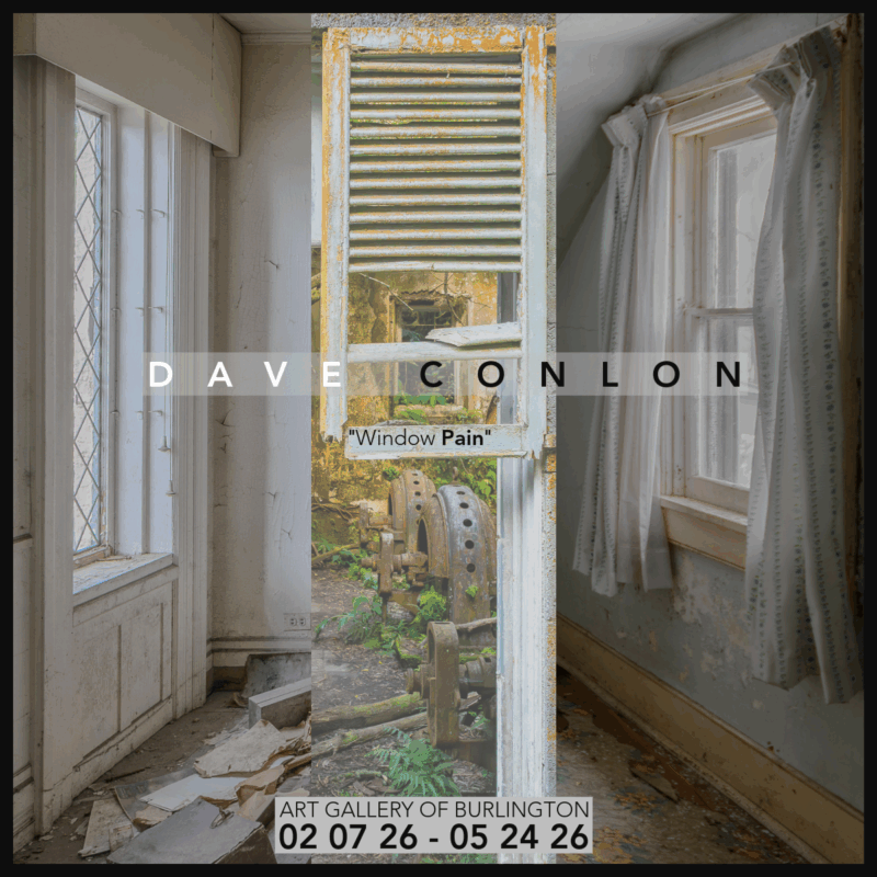 This exhibition, titled Window Pain, is built around a simple but deliberate idea. Photographs of abandoned spaces are presented inside reclaimed wooden window frames, turning the act of viewing into something physical. Instead of framed prints on a wall, each piece functions as a constructed object, something you look through rather than simply look at.
