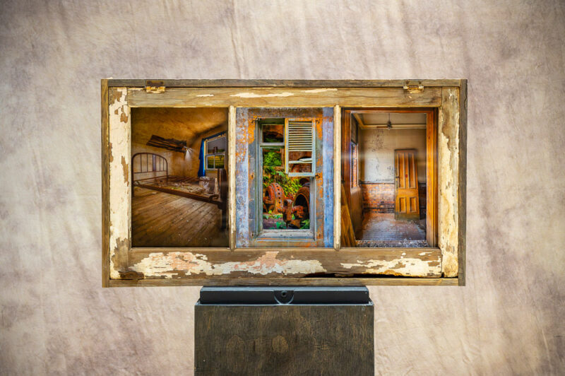 Reclaimed Window Shadowbox Triptych